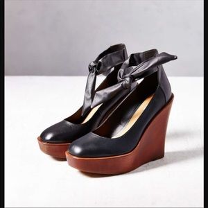 Kimchi Blue Faux Leather Wedges